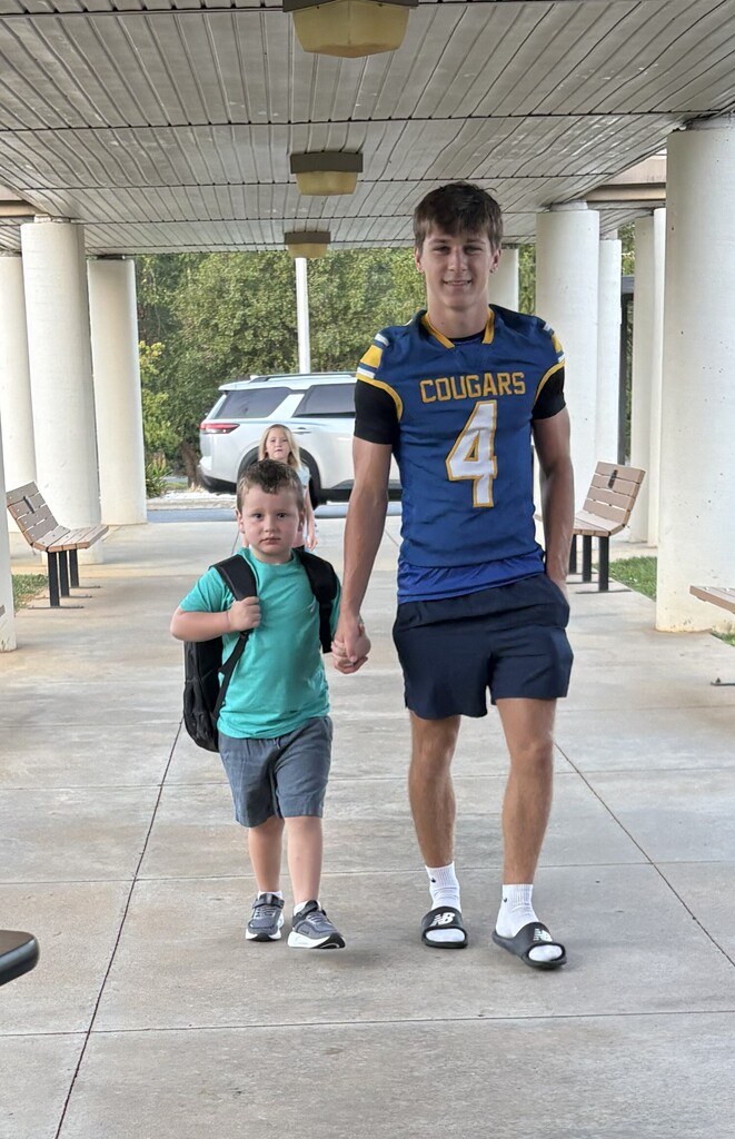 Our Farmer family welcomed our SWRHS football players this morning. They greeted our bus riders and car riders as they came to school. The students absolutely LOVE seeing them when they come to visit. We wish them luck on their game this evening!