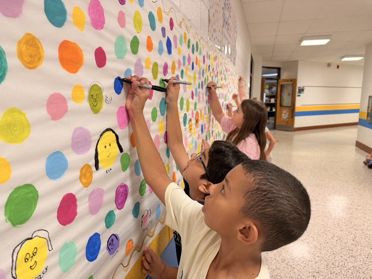 Happy Dot Day! Our students and staff are collaborating to make a beautiful school mural!  We have had a great time gaining confidence in ourselves and in our creativity!