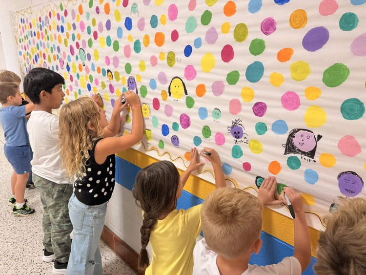 Happy Dot Day! Our students and staff are collaborating to make a beautiful school mural!  We have had a great time gaining confidence in ourselves and in our creativity!