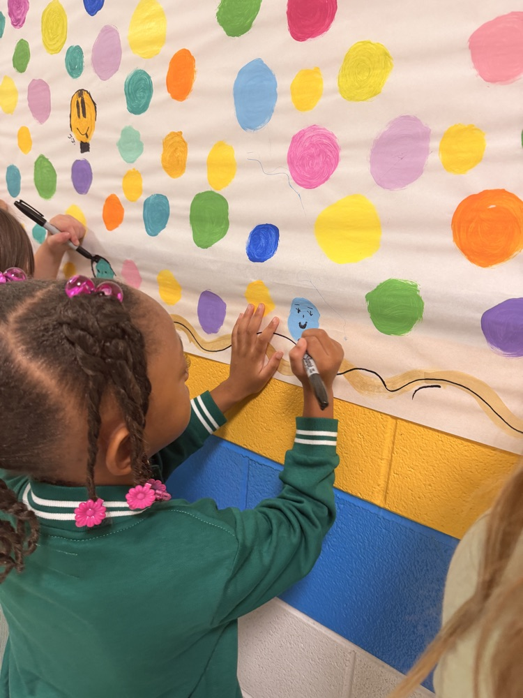 Happy Dot Day! Our students and staff are collaborating to make a beautiful school mural!  We have had a great time gaining confidence in ourselves and in our creativity!