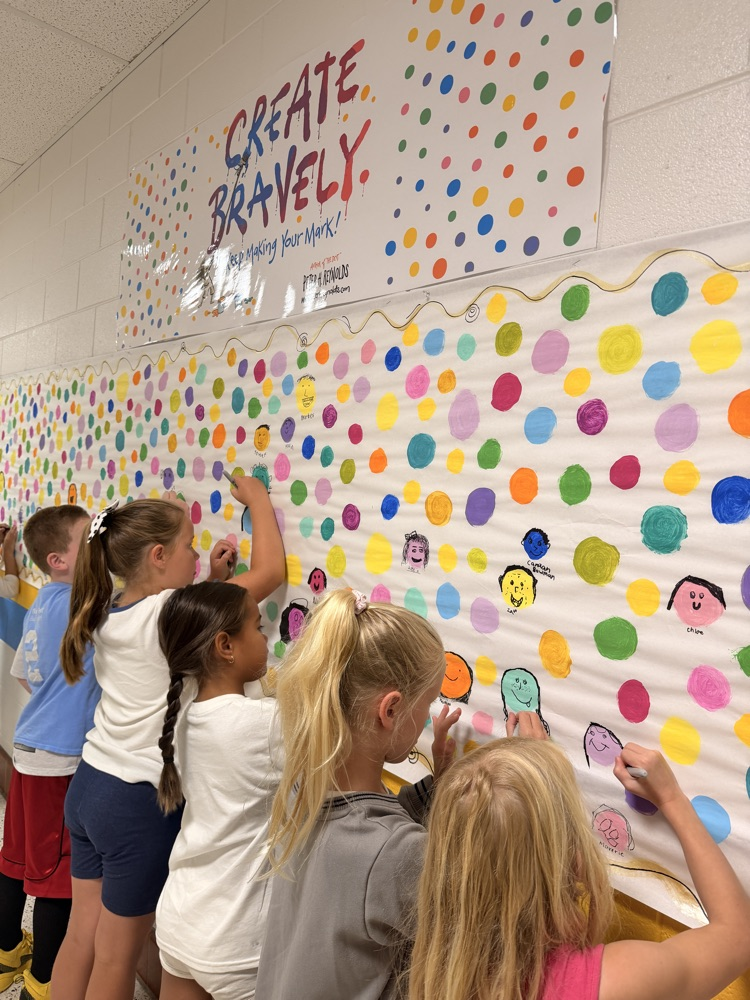 Happy Dot Day! Our students and staff are collaborating to make a beautiful school mural!  We have had a great time gaining confidence in ourselves and in our creativity!