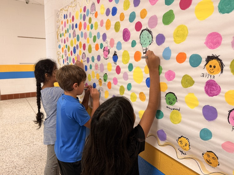 Happy Dot Day! Our students and staff are collaborating to make a beautiful school mural!  We have had a great time gaining confidence in ourselves and in our creativity!