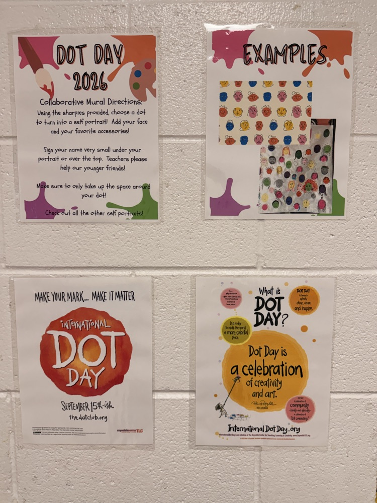 Happy Dot Day! Our students and staff are collaborating to make a beautiful school mural!  We have had a great time gaining confidence in ourselves and in our creativity!