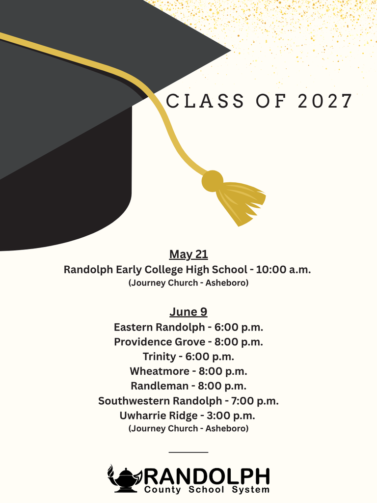 RCSS Class of 2027 Graduation Dates and Times!