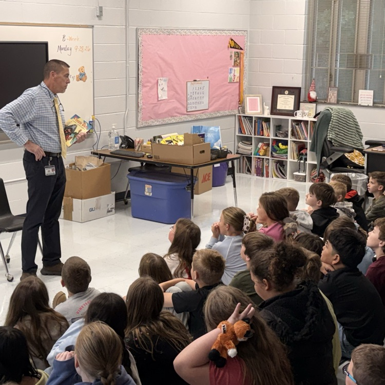 Mr. Larry Chilton read "Pirate Pete" to Grays Chapel students yesterday as part of the RCSS Leadership Reads program.