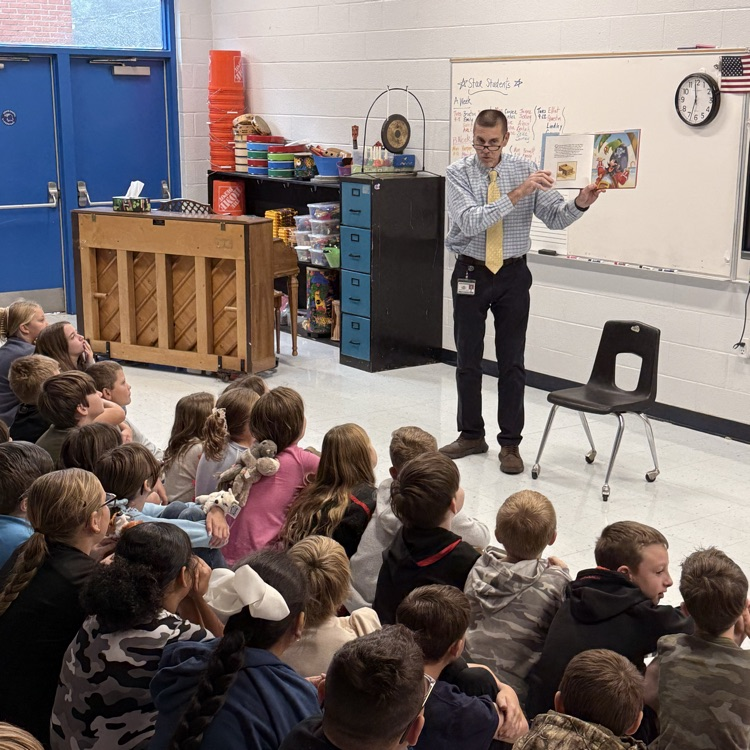 Mr. Larry Chilton read "Pirate Pete" to Grays Chapel students yesterday as part of the RCSS Leadership Reads program.