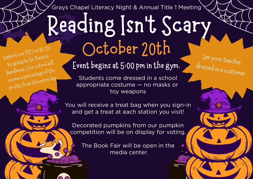 Join us for Literacy Night! Oct. 20th