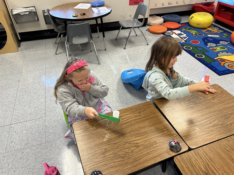 First grade has been learning about force and motion in science this week. Today, they did an experiment with magnets to see if they could make their ghost “fly” without touching it. 👻