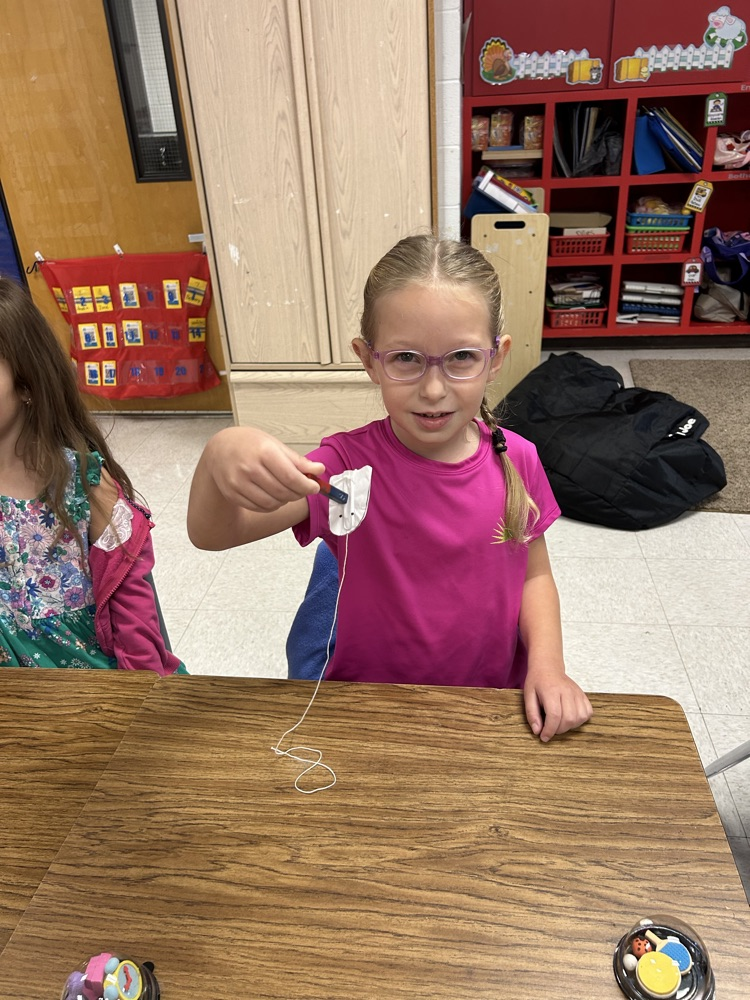First grade has been learning about force and motion in science this week. Today, they did an experiment with magnets to see if they could make their ghost “fly” without touching it. 👻