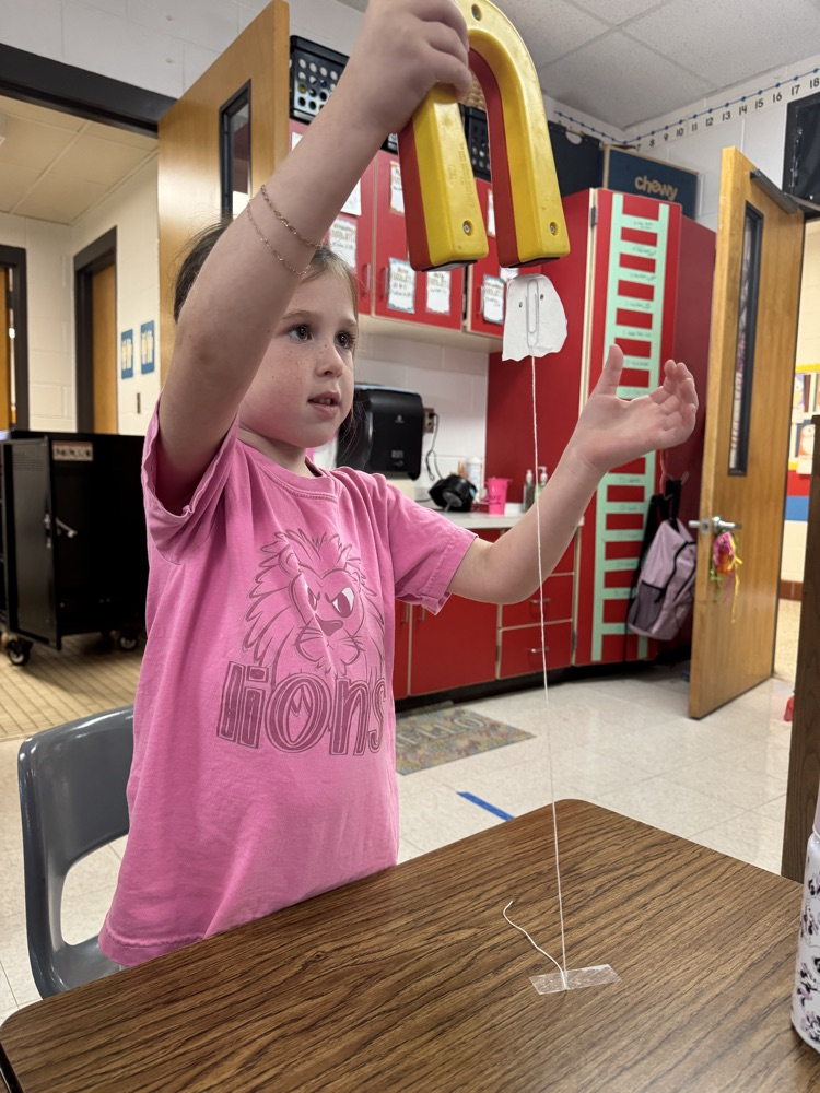 First grade has been learning about force and motion in science this week. Today, they did an experiment with magnets to see if they could make their ghost “fly” without touching it. 👻