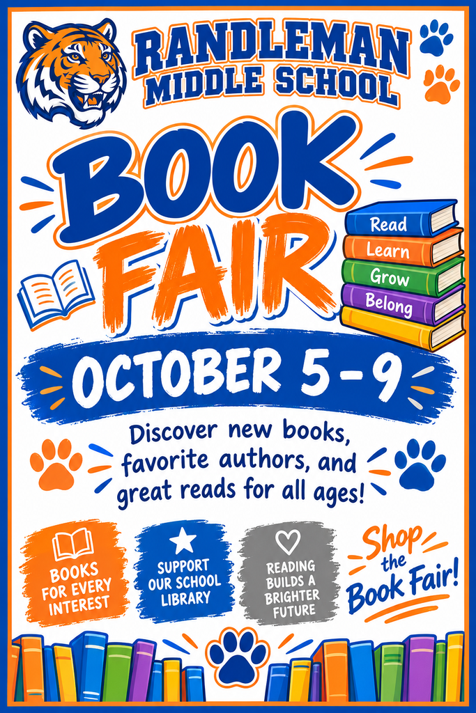Randleman Middle School Book Fair October 5-9 Discover new books, favorite authors, and great reads for all ages