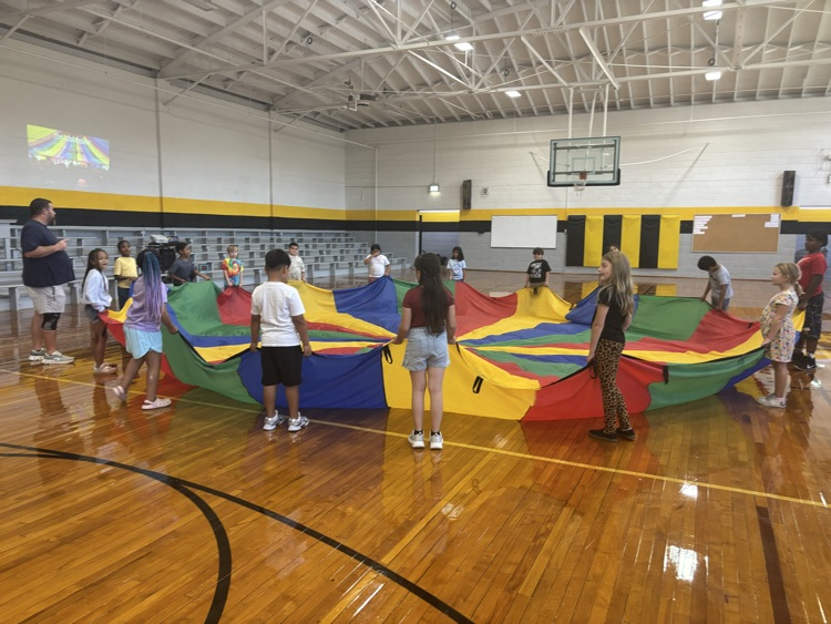 parachute play in the gym