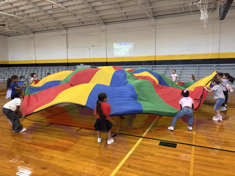 parachute play in the gym