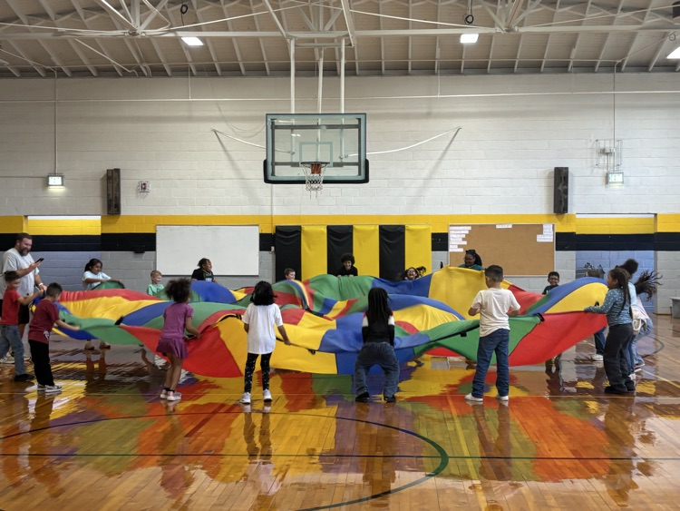 parachute play in the gym