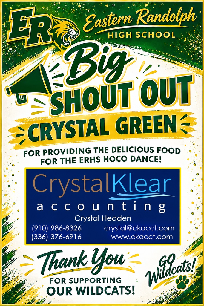 Thank you Crystal for your continuous support of ERHS!