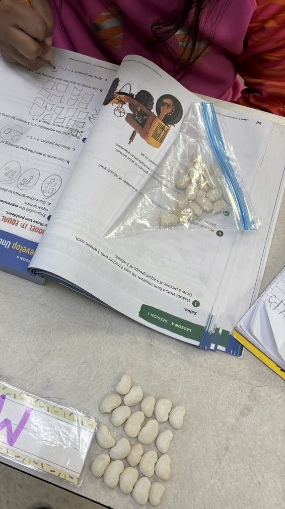 using beans as a math manipulative in third grade
