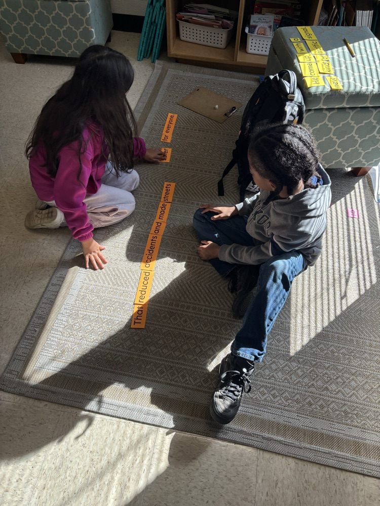 third graders, taking apart and building complex sentences