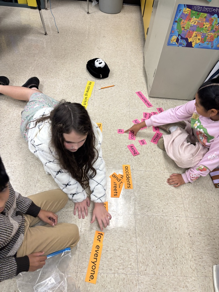 third graders, taking apart and building complex sentences