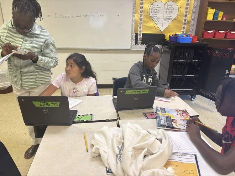fifth graders conducting research