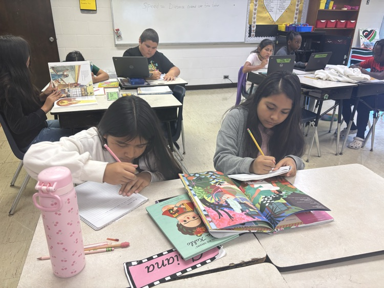fifth graders conducting research