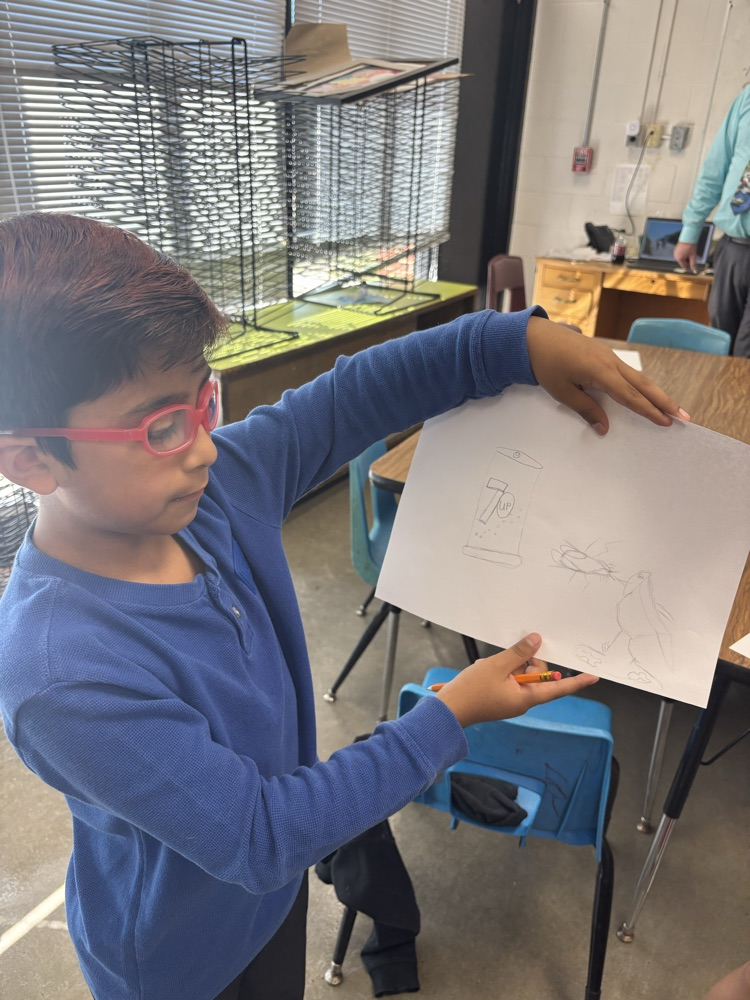 student artist in art class