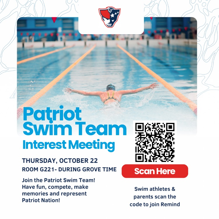 Interested in being on the PG swim team? Interest meeting THIS Thursday, 10/22 during Grove Time! Be there!