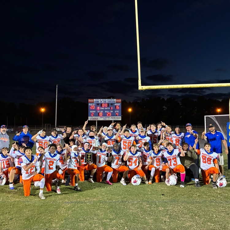 Randleman Middle School wins county championship over SAMS 20-16! Way to go TIGERS!