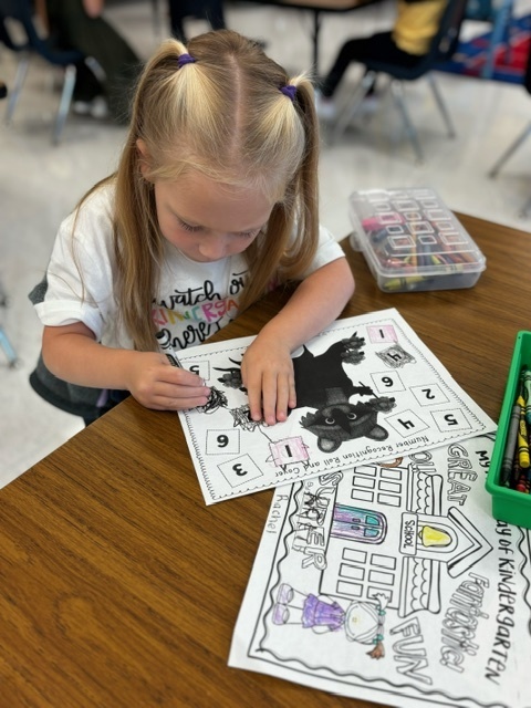 Working hard in Kindergarten