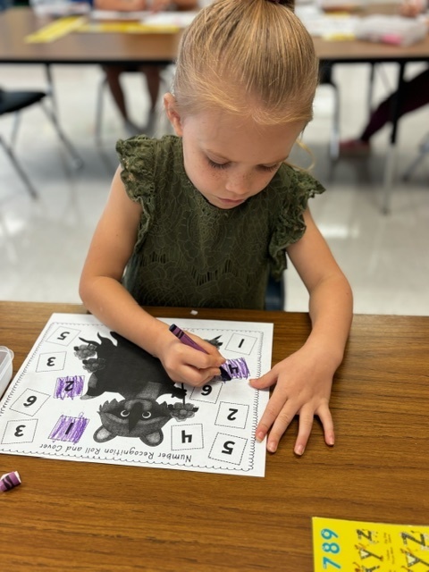 Working  hard in Kindergarten!