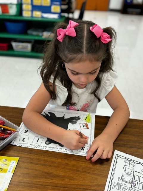 Working hard in Kindergarten