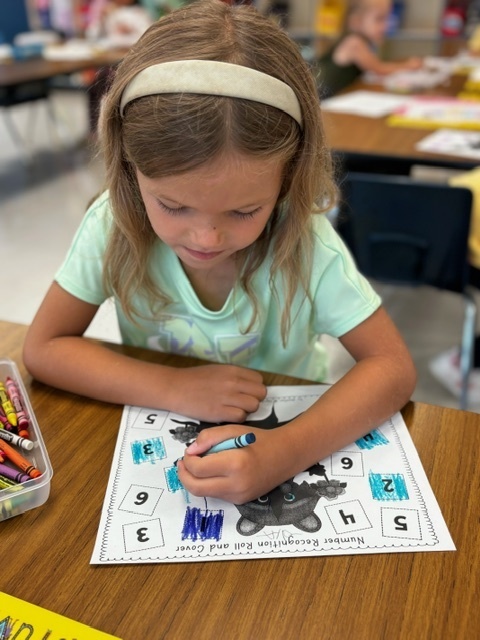 Working hard in Kindergarten