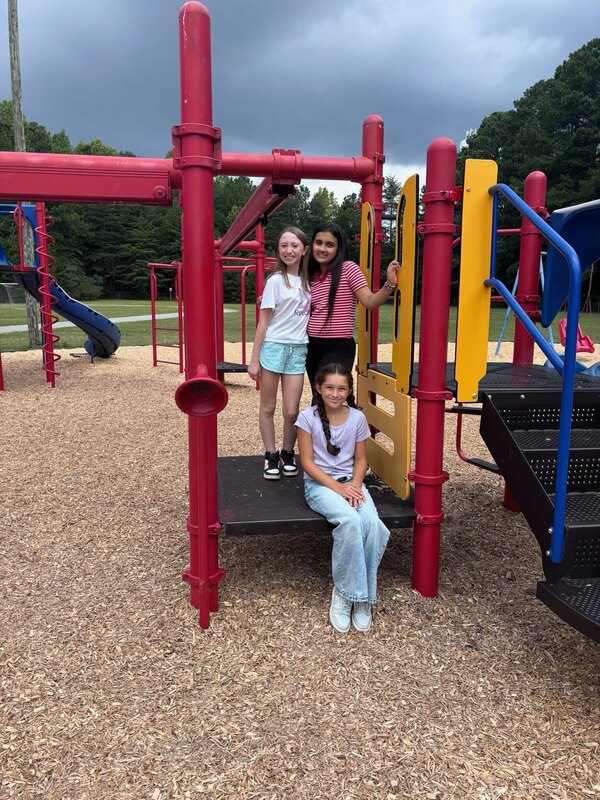 Students on our safer playground at Trindale Elementary.