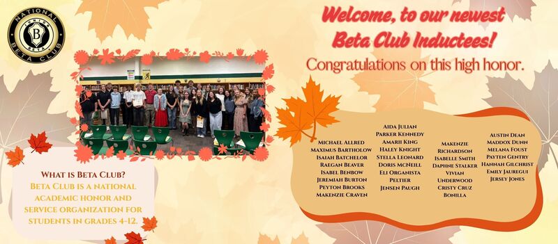 ERHS Beta Inductees