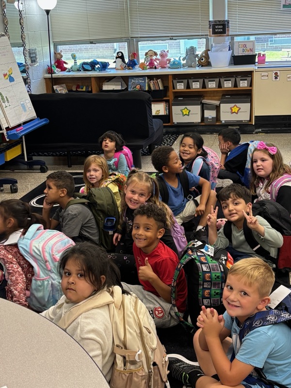 Students at the completion of the day