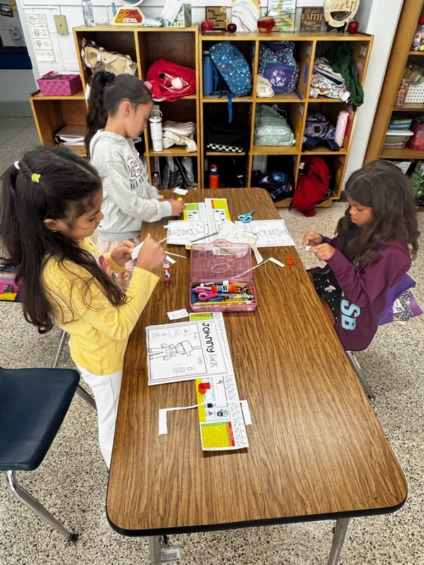 students working in class