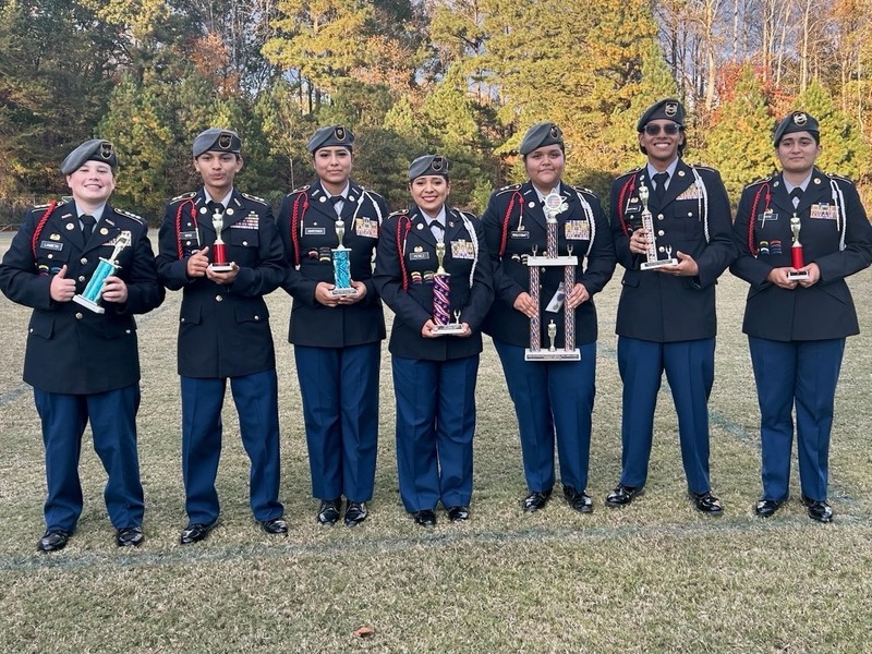 Eastern Randolph High School JROTC Drill Team Achieves Perfect Sweep at County Competition!