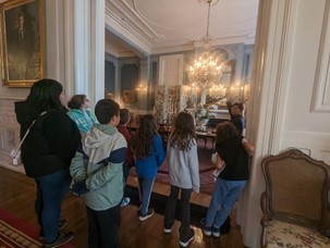 Mrs. Lanier’s class learned about the beautiful details in the dining room of the Governor’s Mansion.