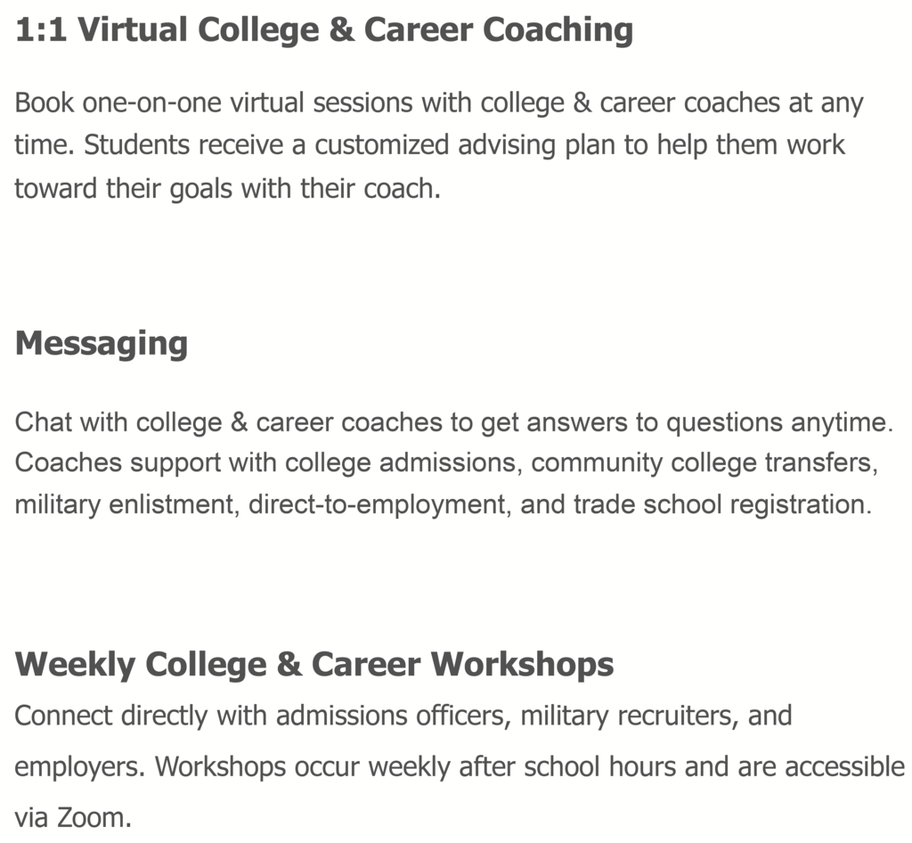 What College Contact offers