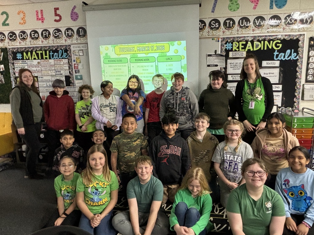North Side students and staff dressed in green to celebrate St. Patrick's Day.