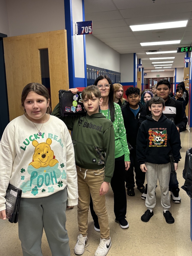 North Side students and staff dressed in green to celebrate St. Patrick's Day.