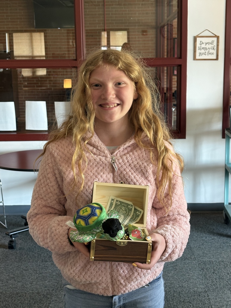 Two students have been randomly chosen to receive treasure chests containing jewels, necklaces, candy, and cash! There is one more small treasure chest up for grabs next week!