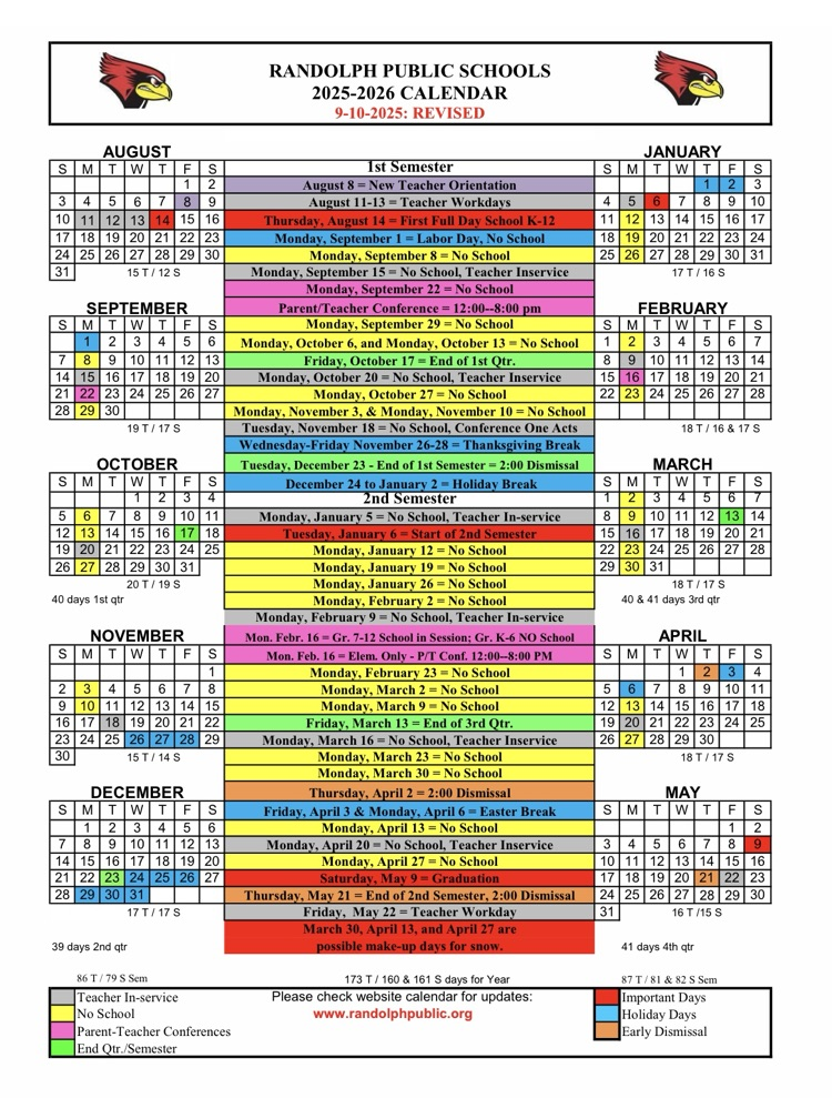 Randolph school calendar 25-26 REVISED - September 10 2025