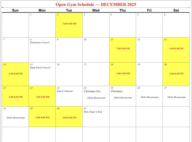 open gym — December 