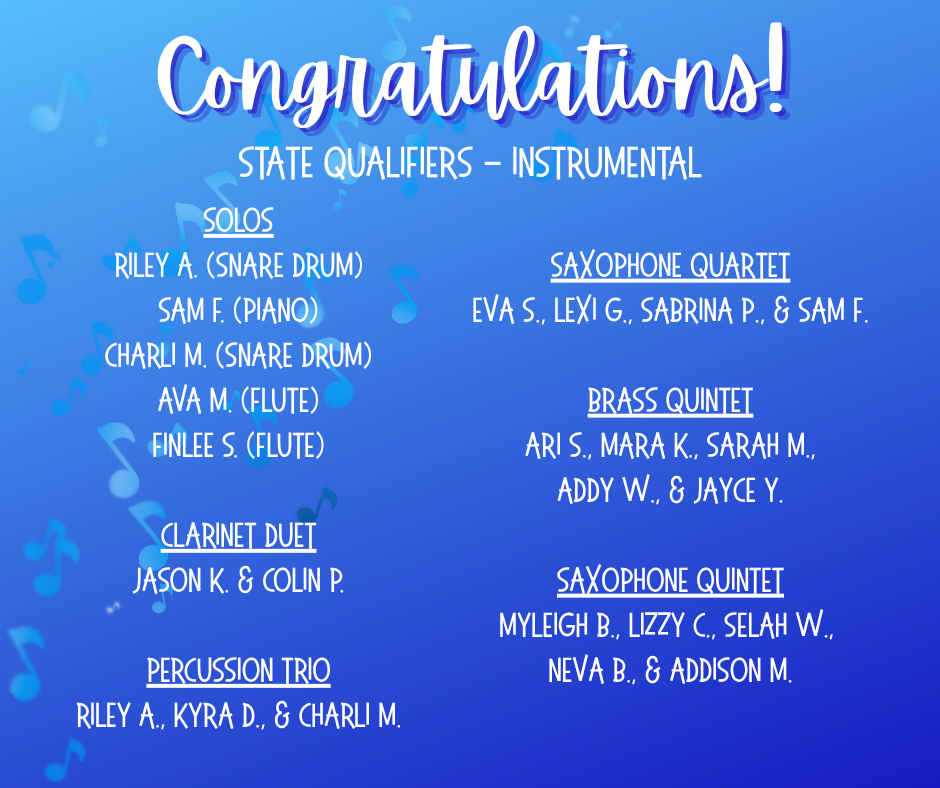 Students  qualified for state competition!