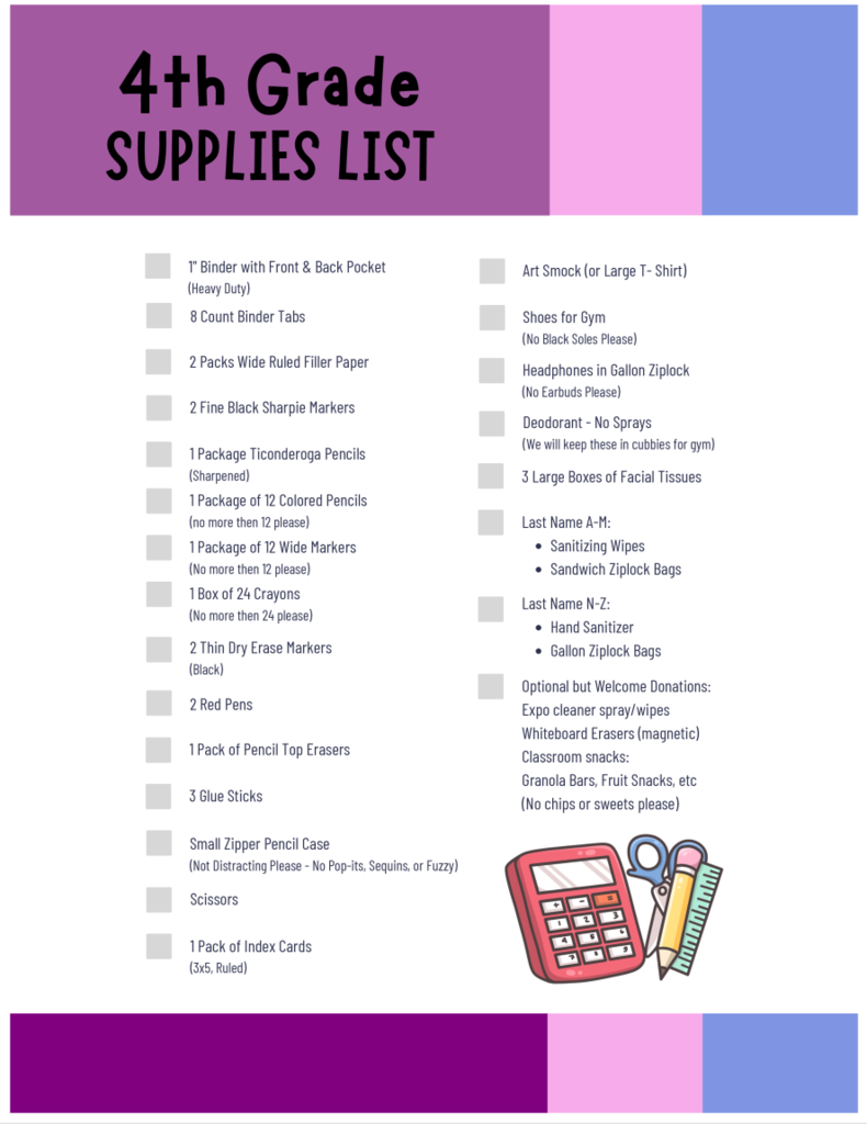26-27 School Supply Lists