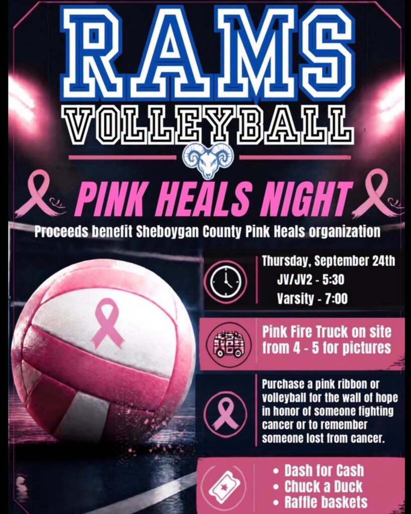 Rams Volleyball Pink Heals Night!