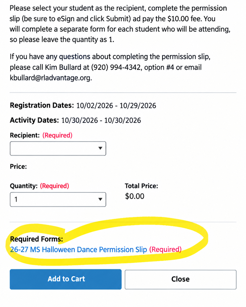 Middle School Halloween Dance