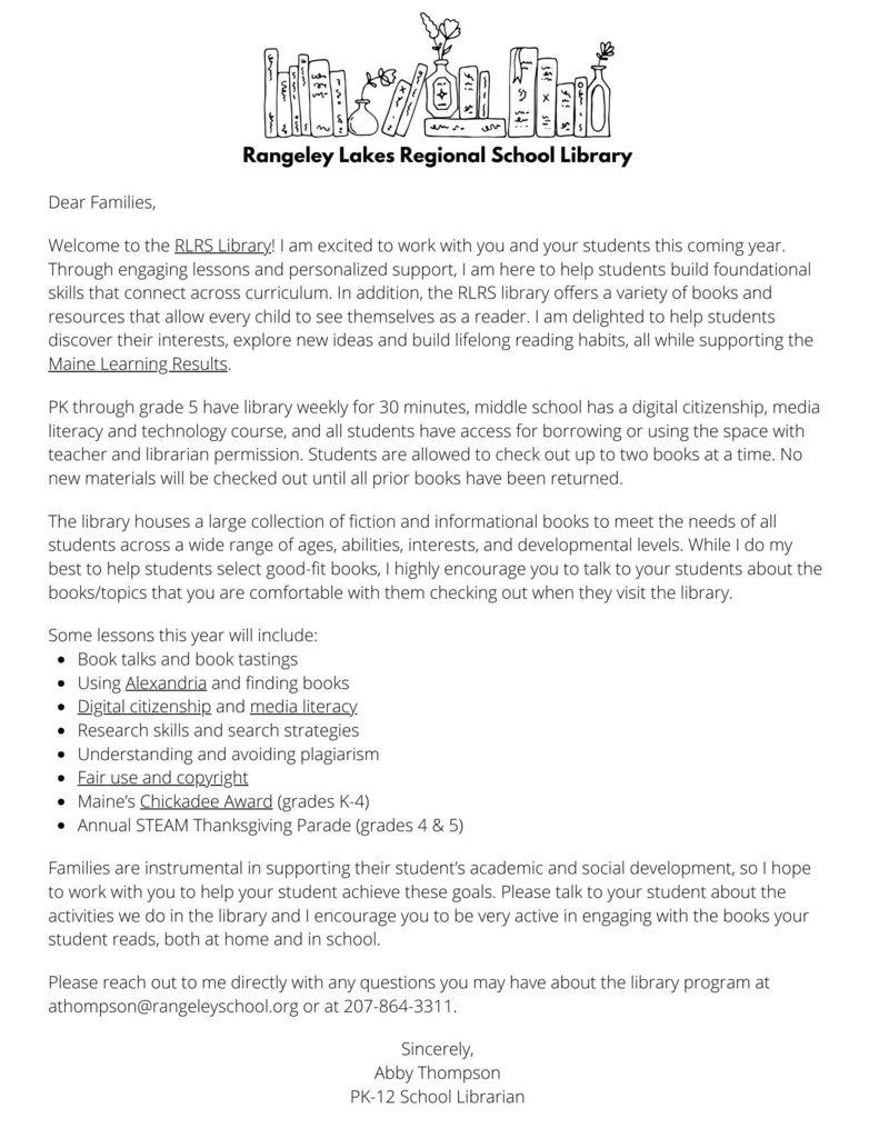 2025 Library Letter