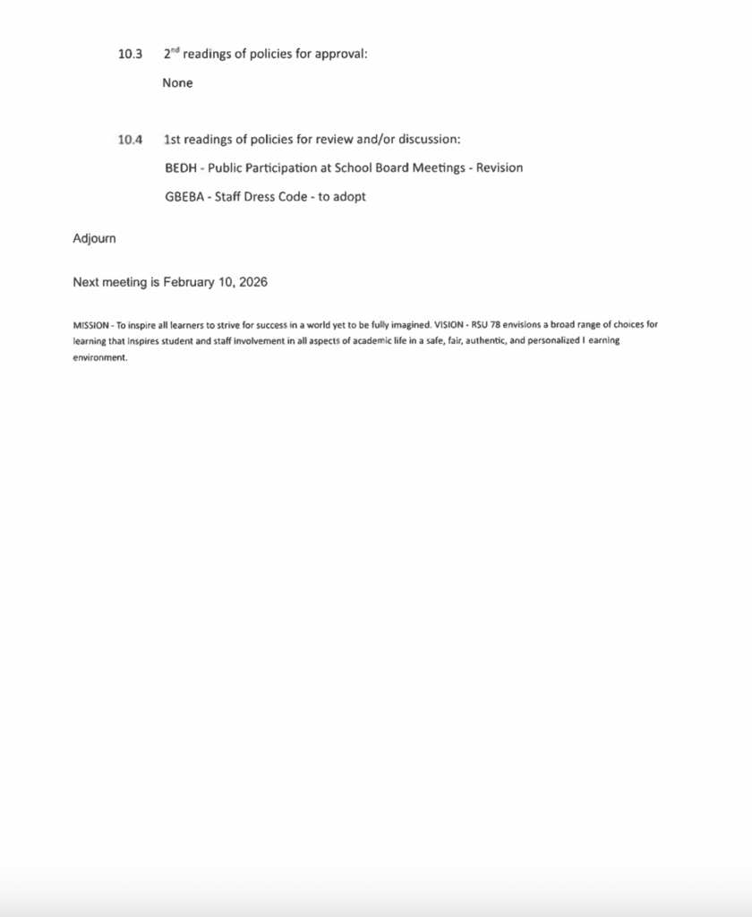 jan 26 school board meeting