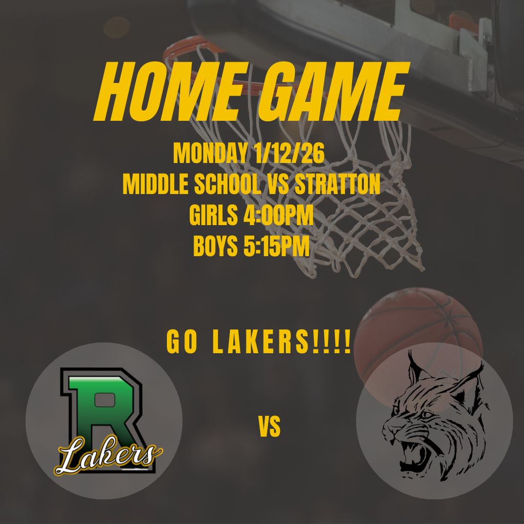 Middle school home games. 1/12/26. Girls play. at 4:00pm.  Boys play at 5:15pm.